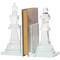 9.5" Clear Chess Oversized Bookends with Cut Crystal Designs Set